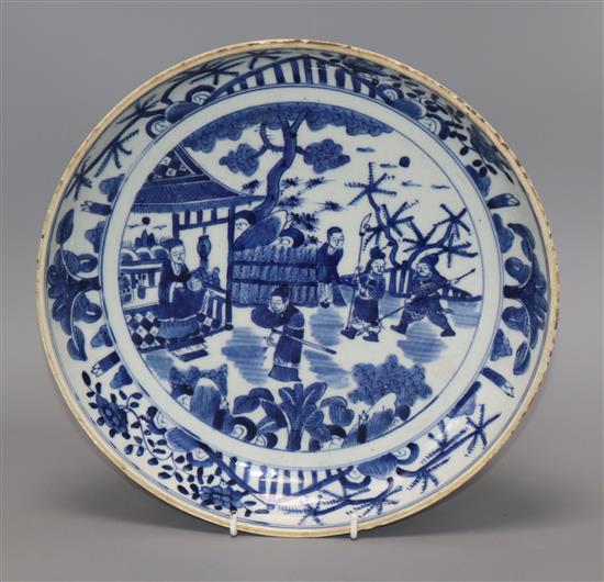 A Chinese blue and white dish diameter 29cm